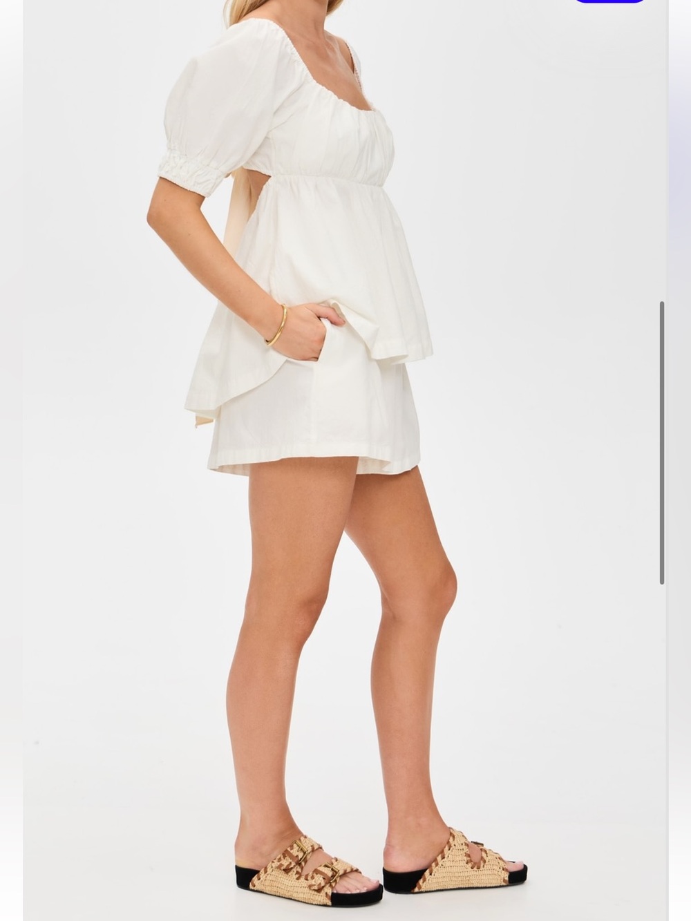 Free People Donnie Shorts Set in ivory white size xs - Picture 2 of 16